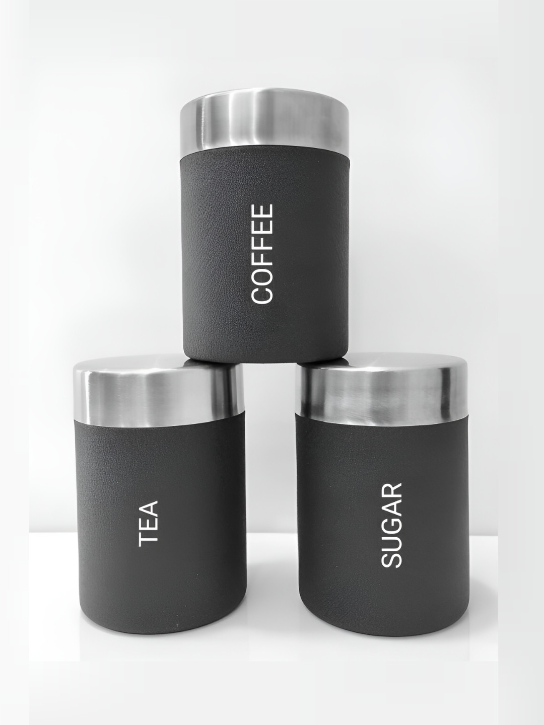 

STEEPLE Black & Silver-Toned Stainless Steel Dishwasher Safe Food Containers 800 ml Each