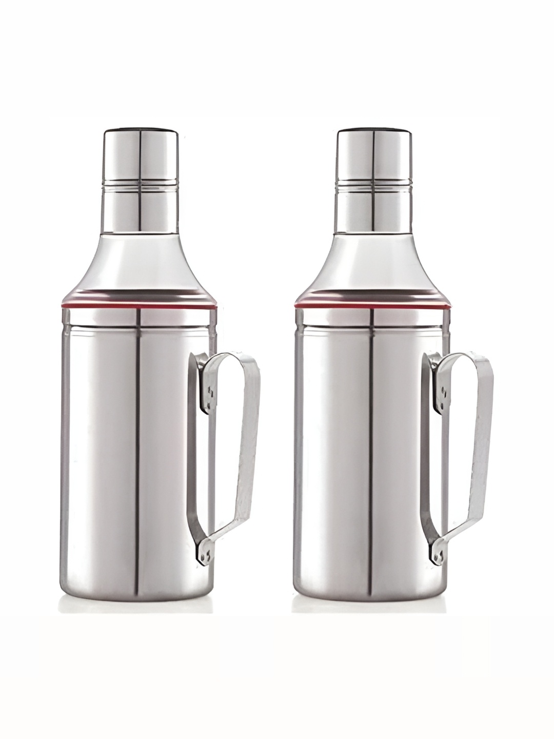 

STEEPLE Silver-Toned 2 Pieces Stainless Steel Dishwasher Safe Oil Dispensers 1000 ml Each