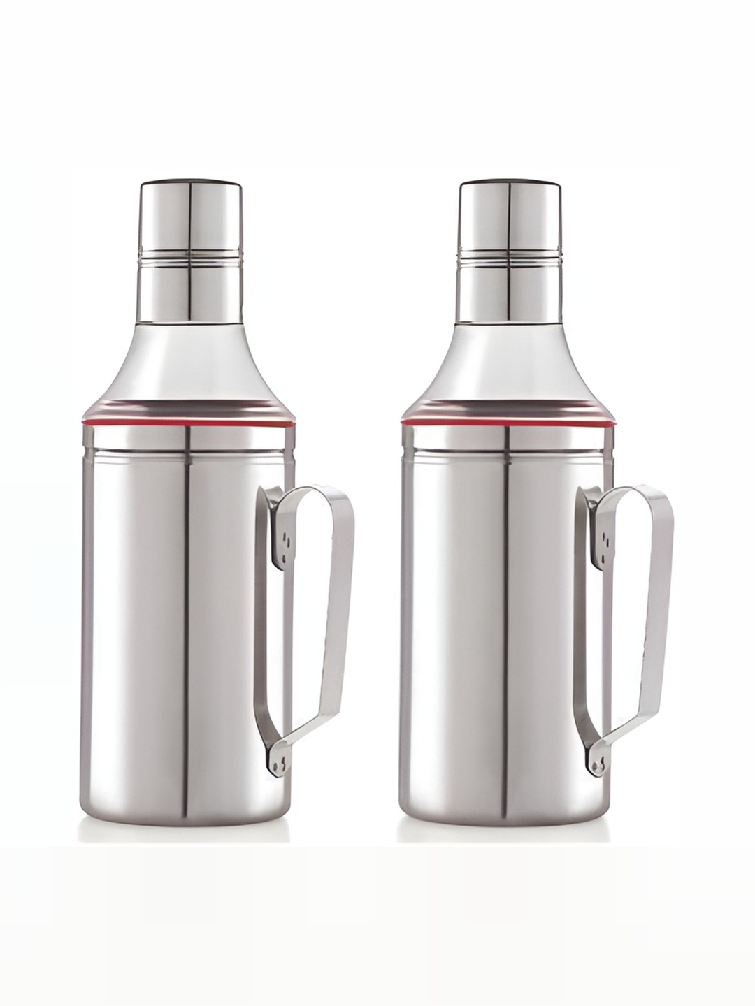 

STEEPLE Silver-Toned 2 Pieces Stainless Steel Dishwasher Safe Oil Dispensers 1000 ml Each