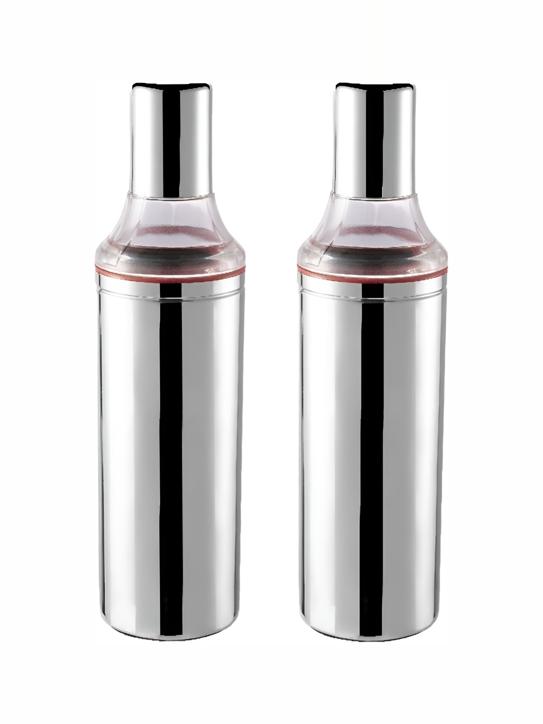 

STEEPLE Silver-Toned 2 Pieces Stainless Steel Dishwasher Safe Oil Dispensers 1000 ml Each