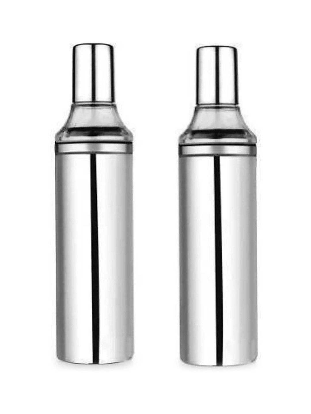 

STEEPLE Silver-Toned 2 Pcs Stainless Steel Dishwasher Safe Oil Dispensers 1 L