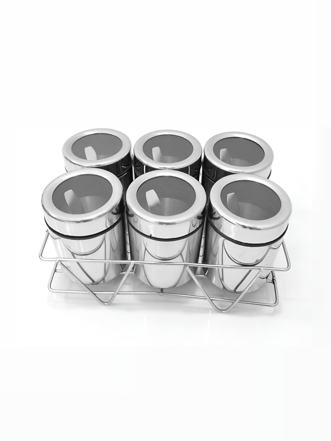 

STEEPLE Silver-Toned 6 Pieces Stainless Steel Dishwasher Safe Food Container