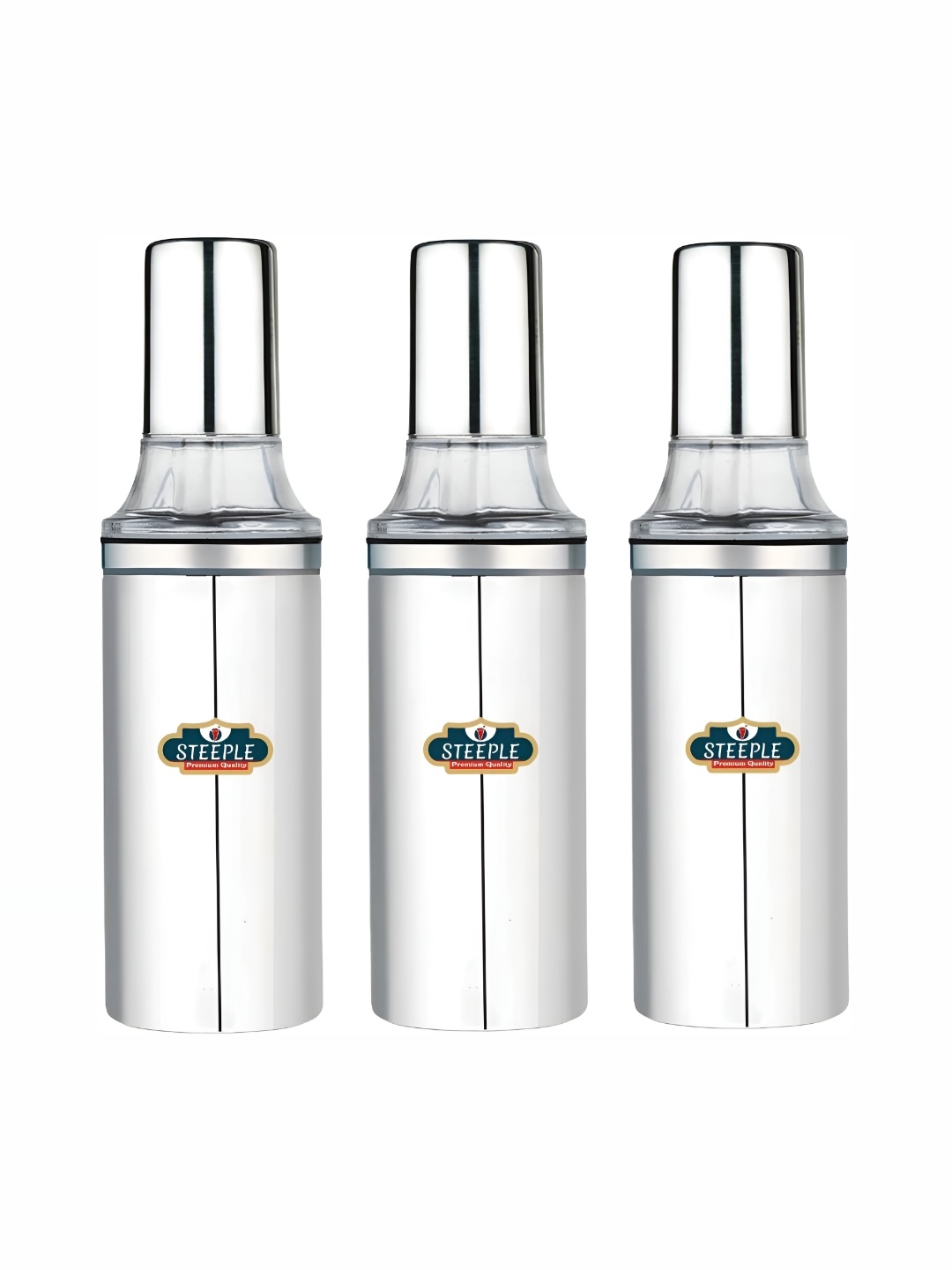 

STEEPLE Silver-Toned 3 Pieces Stainless Steel Dishwasher Safe Oil Dispenser 500 ml