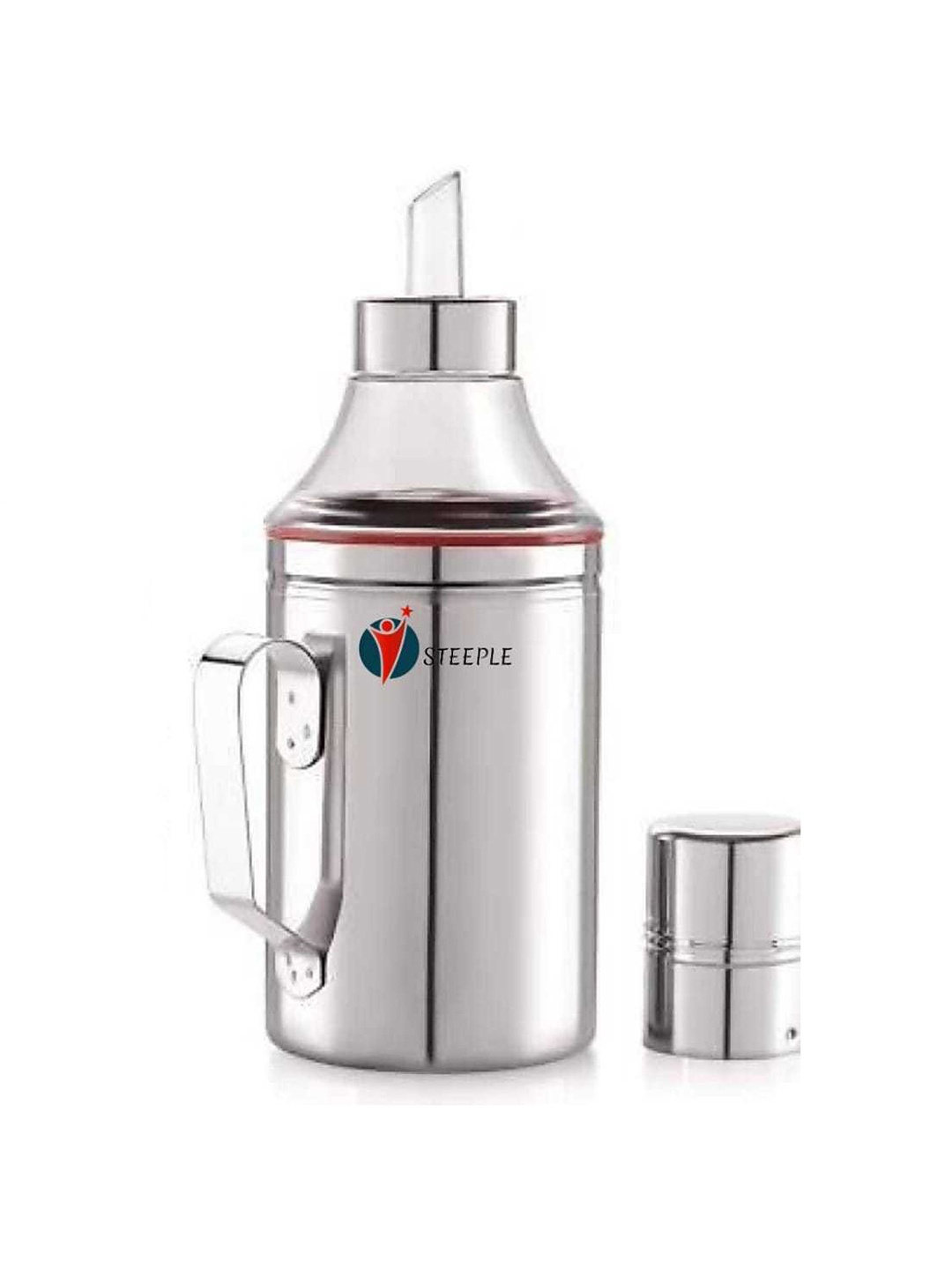 

STEEPLE Silver-Toned Stainless Steel Dishwasher Safe Oil Dispenser 1L