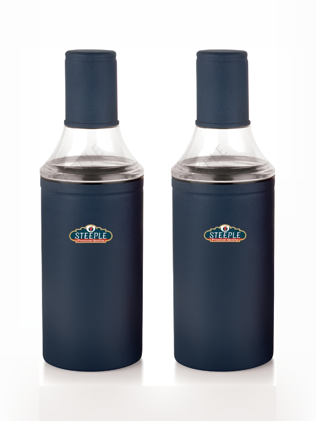 

STEEPLE Blue 2 Pieces Stainless Steel Dishwasher Safe Oil Dispensers 1 L Each