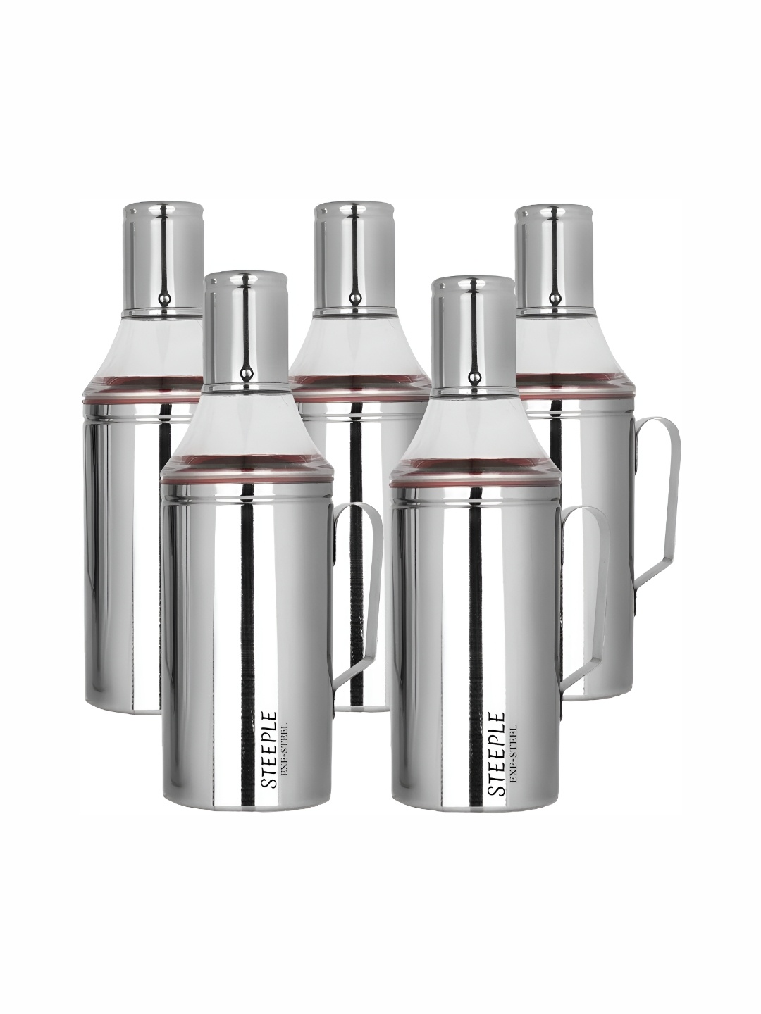

STEEPLE Silver-Toned 2 Pieces Stainless Steel Dishwasher Safe Oil Dispenser 1l