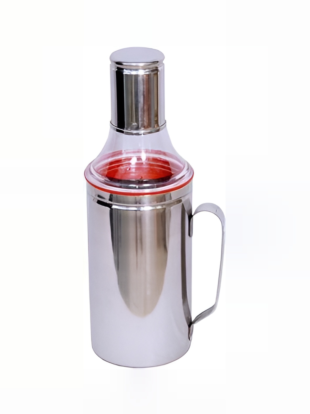 

STEEPLE Silver-Toned & Transparent Stainless Steel Dishwasher Safe Oil Dispenser