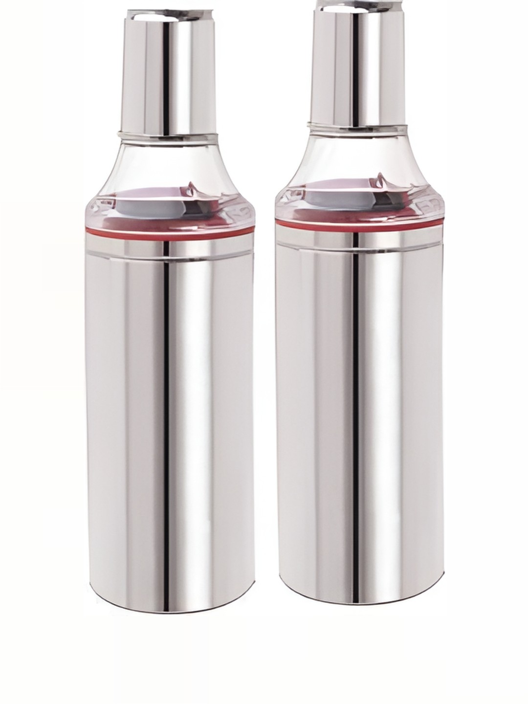 

STEEPLE Silver-Toned 2 Pieces Stainless Steel Dishwasher Safe Oil Dispenser 1l