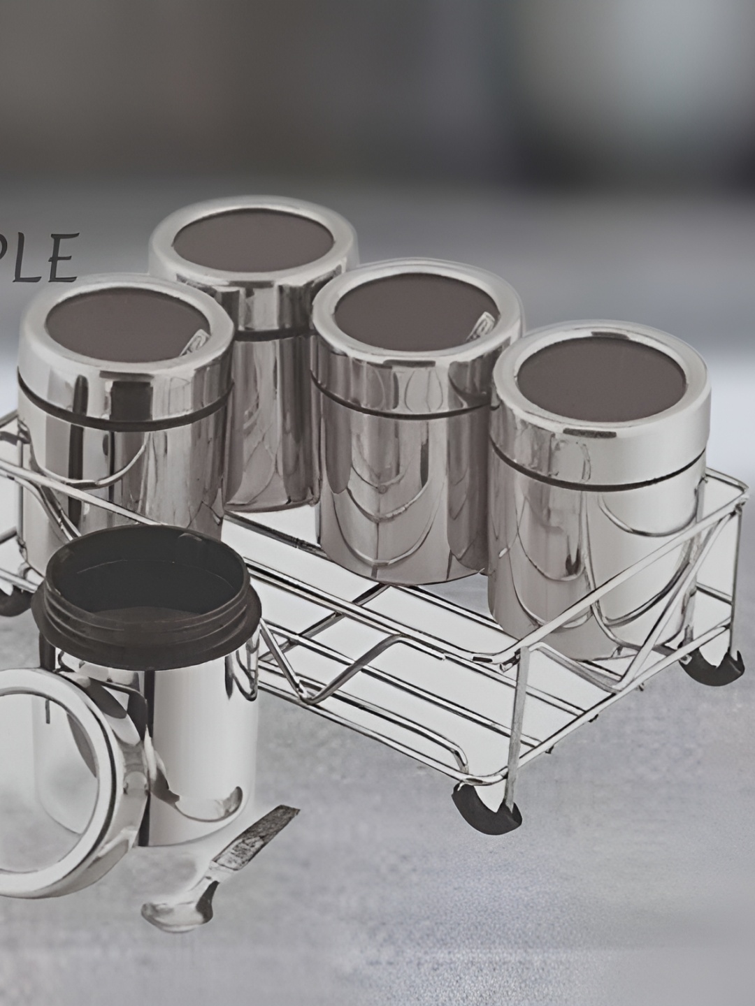 

STEEPLE Transparent 6 Pieces Durable Stainless Steel Spice Box 190ML