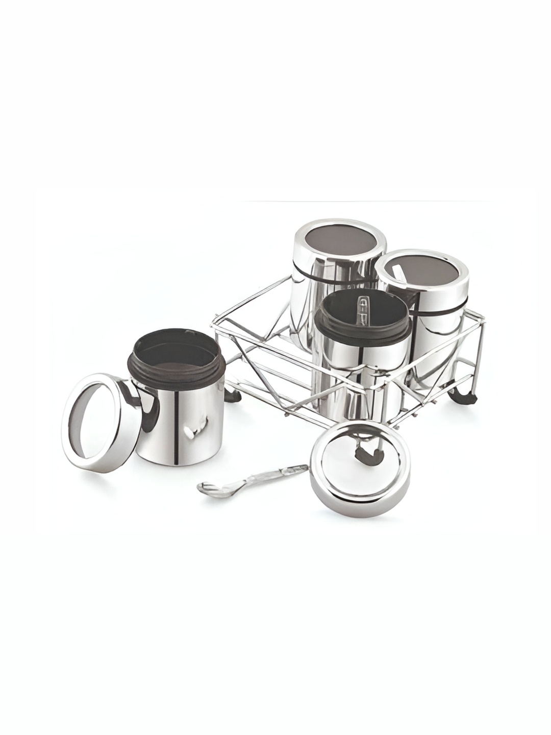 

STEEPLE Transparent 4 Pieces Rust Proof Stainless Steel Spice Box 800ML