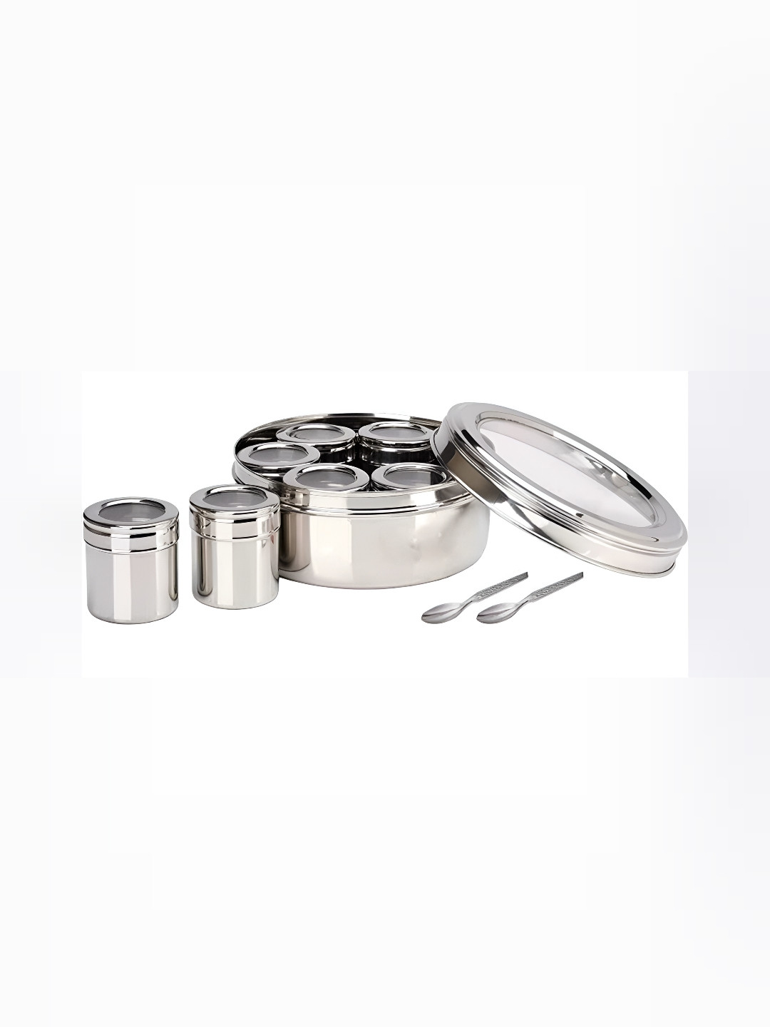

STEEPLE Stainless Steel 7 Pieces Spice Box, Silver