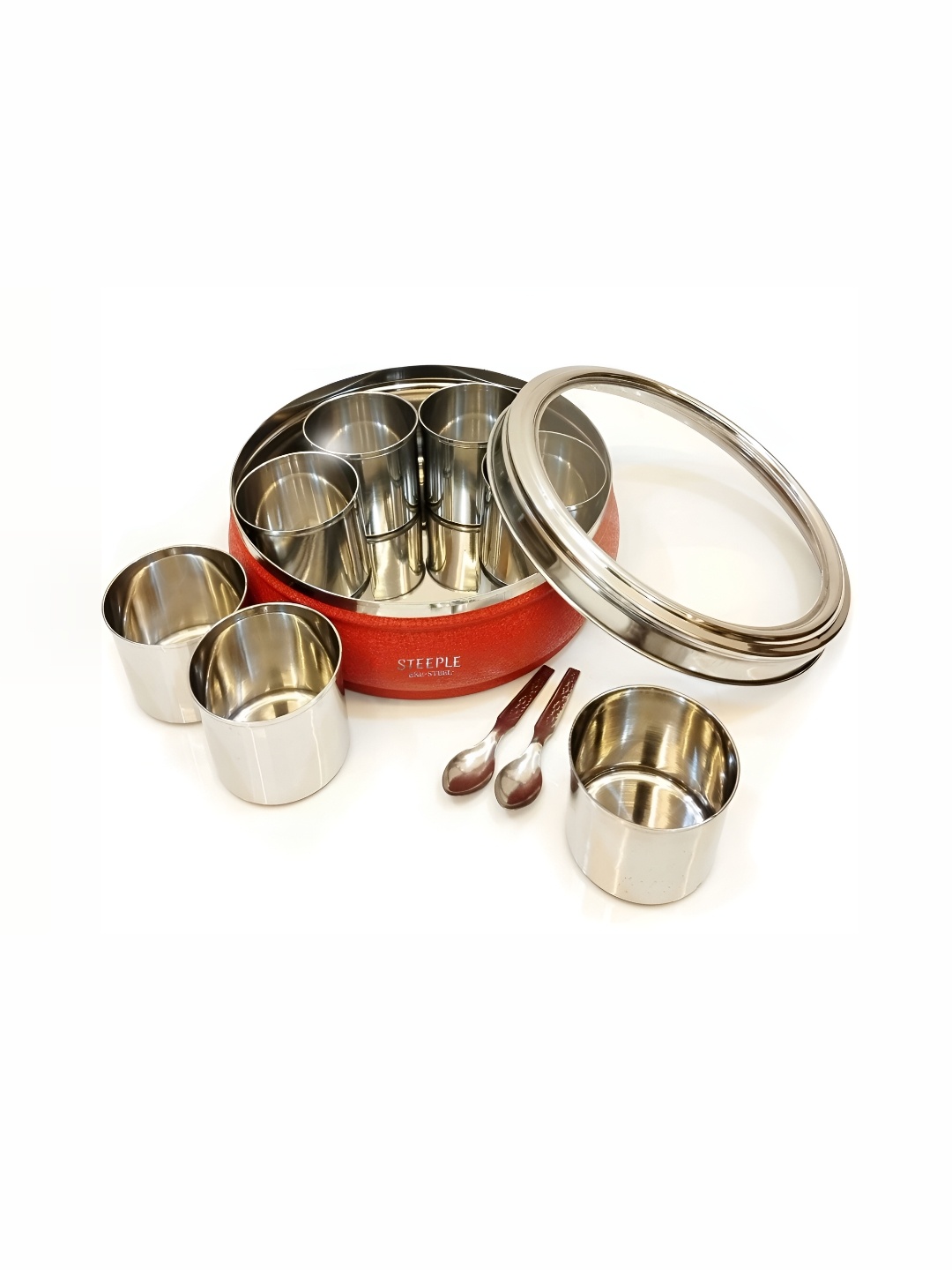 

STEEPLE Red Stainless Steel Spice Box