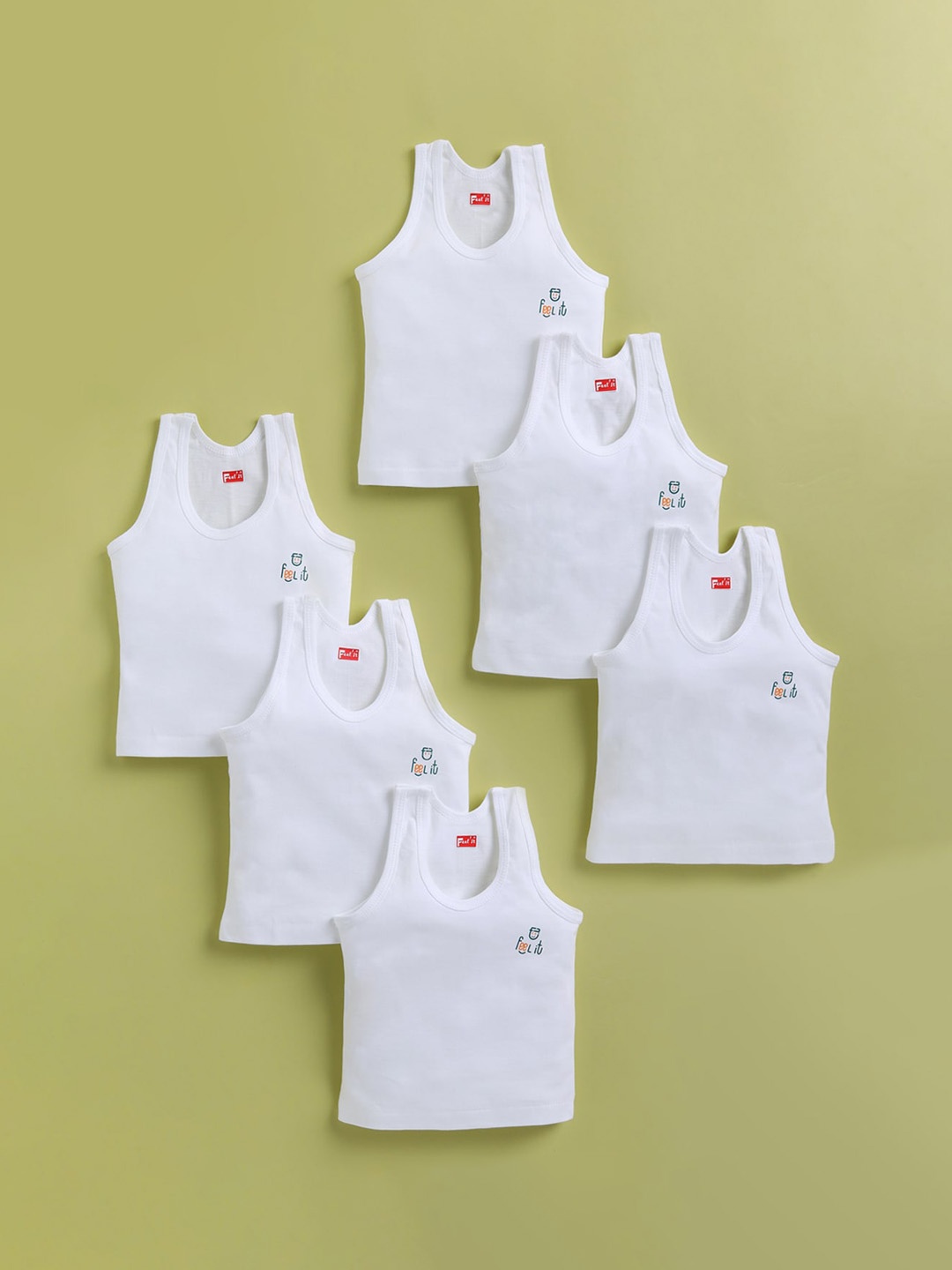 

Redden Boys Pack Of 6 Cotton Innerwear Vests, White