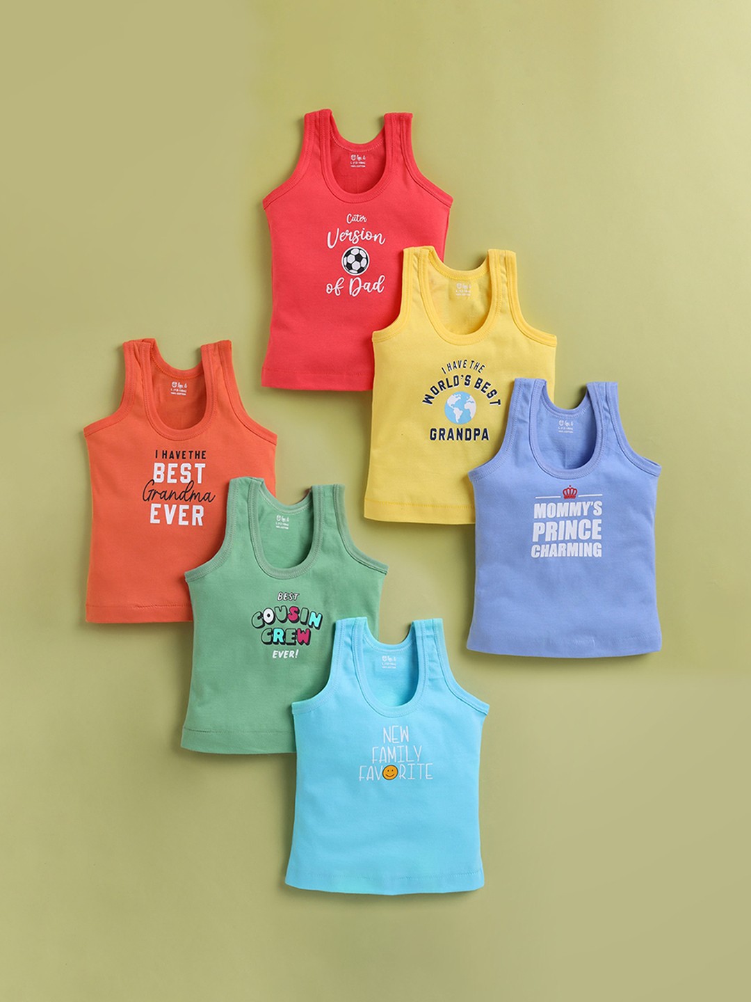

Redden Boys Pack Of 6 Cotton Innerwear Vests A-101M-13-PK6, Blue