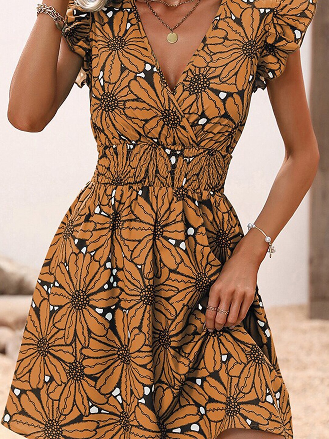

StyleCast x Revolte Floral Print Midi Dress, Mustard