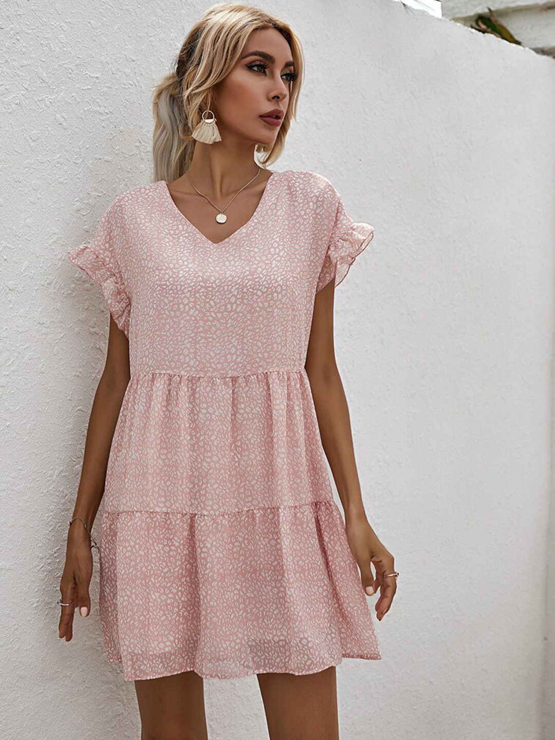 

StyleCast x Revolte Abstract Printed Fit & Flare Dress, Pink