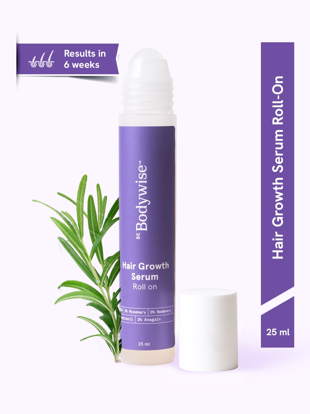 Be Bodywise 3% Rosemary Hair Growth Serum Roll On With Redensyl, Aminexil