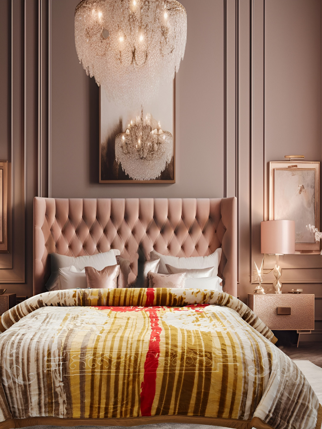 

ELSTONE HOME Red & Yellow Ethnic Motifs Heavy Winter 600 GSM Double Bed Blanket