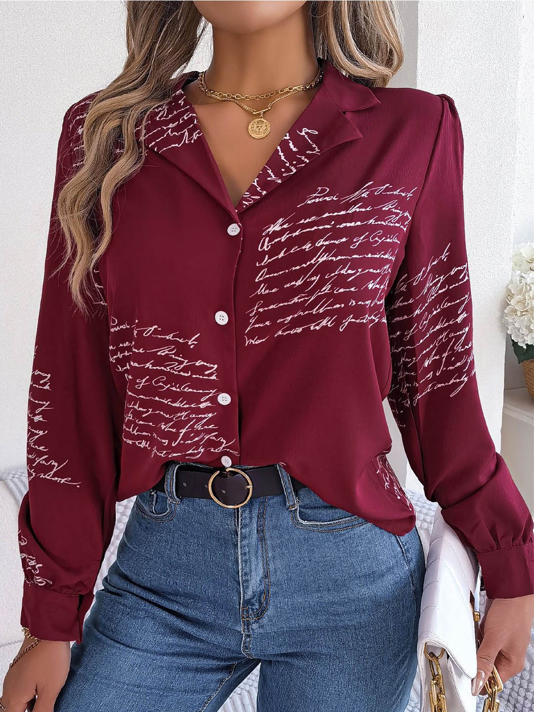 

StyleCast Magenta Typography Printed Casual Shirt