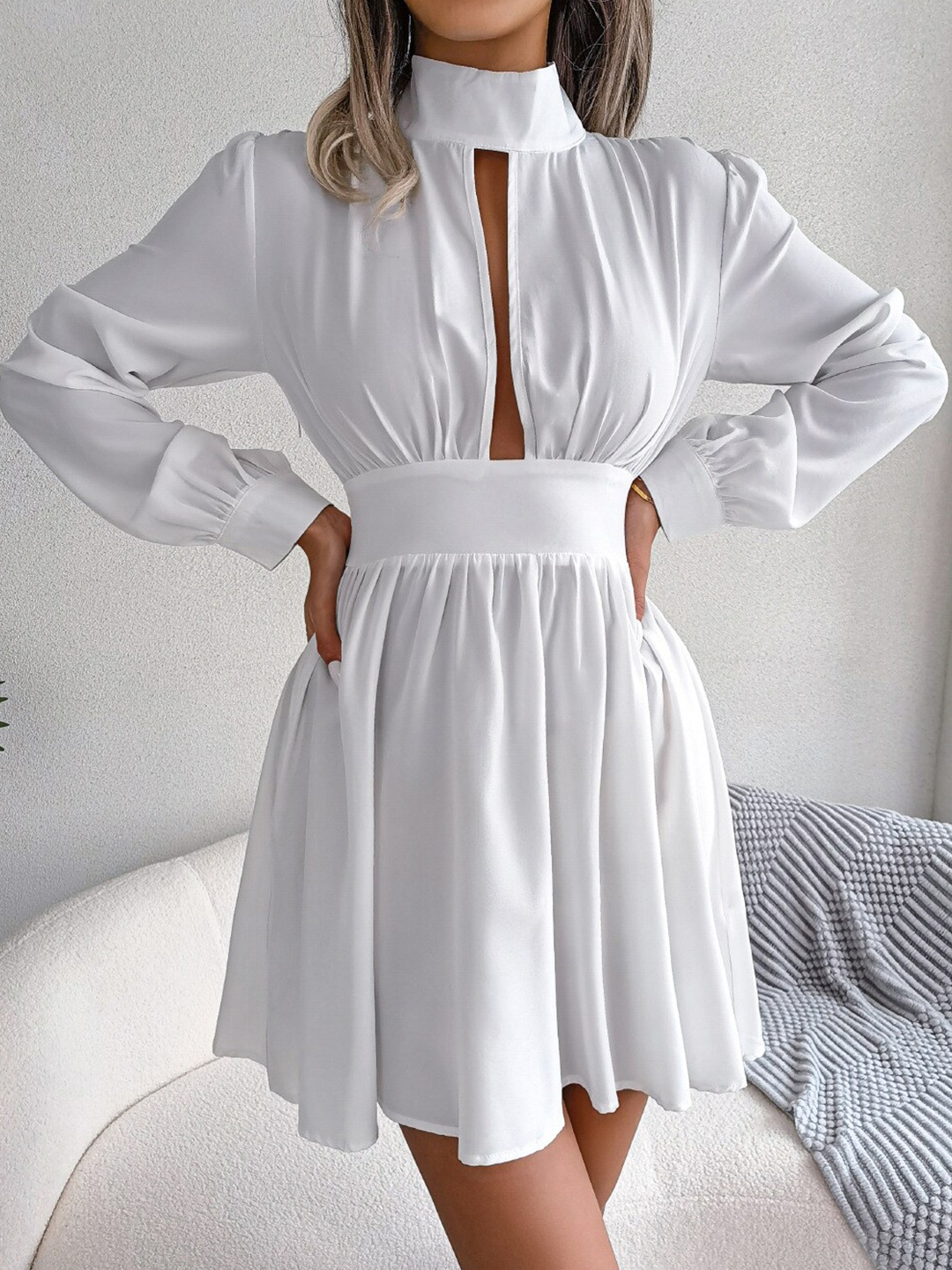 

StyleCast Chiffon Fit & Flare Dress, White