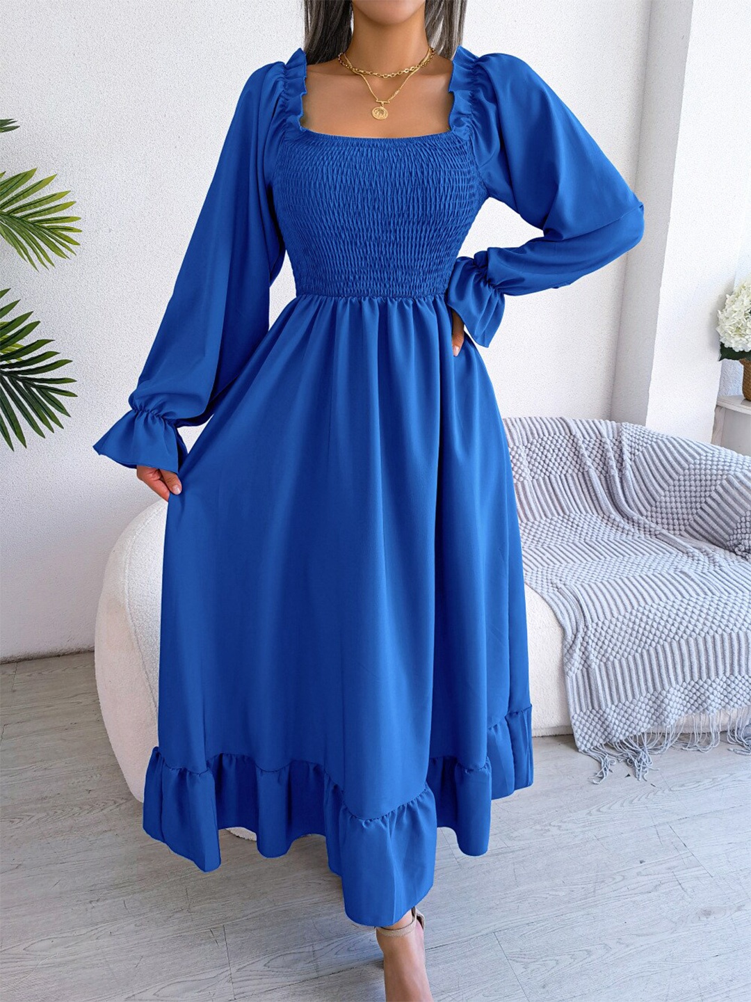 

StyleCast Puff Sleeve Maxi Dress, Blue