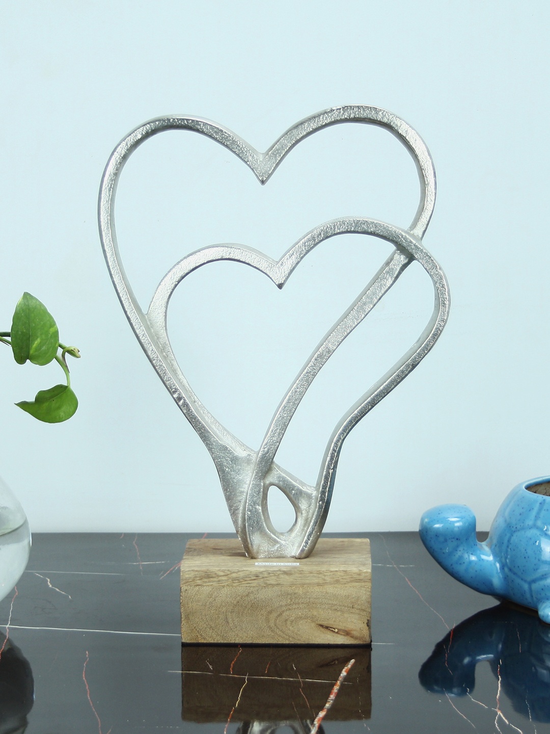 

Maison Modern Silver-Toned Heartfelt Medium Metal Figurine Showpiece