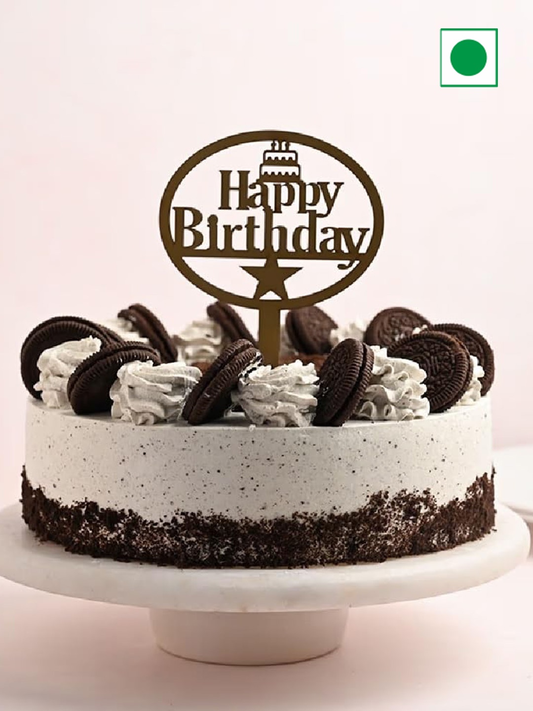 

Floweraura Chocolate Flavor Oreo Eggless Round Cake-1Kg, Brown