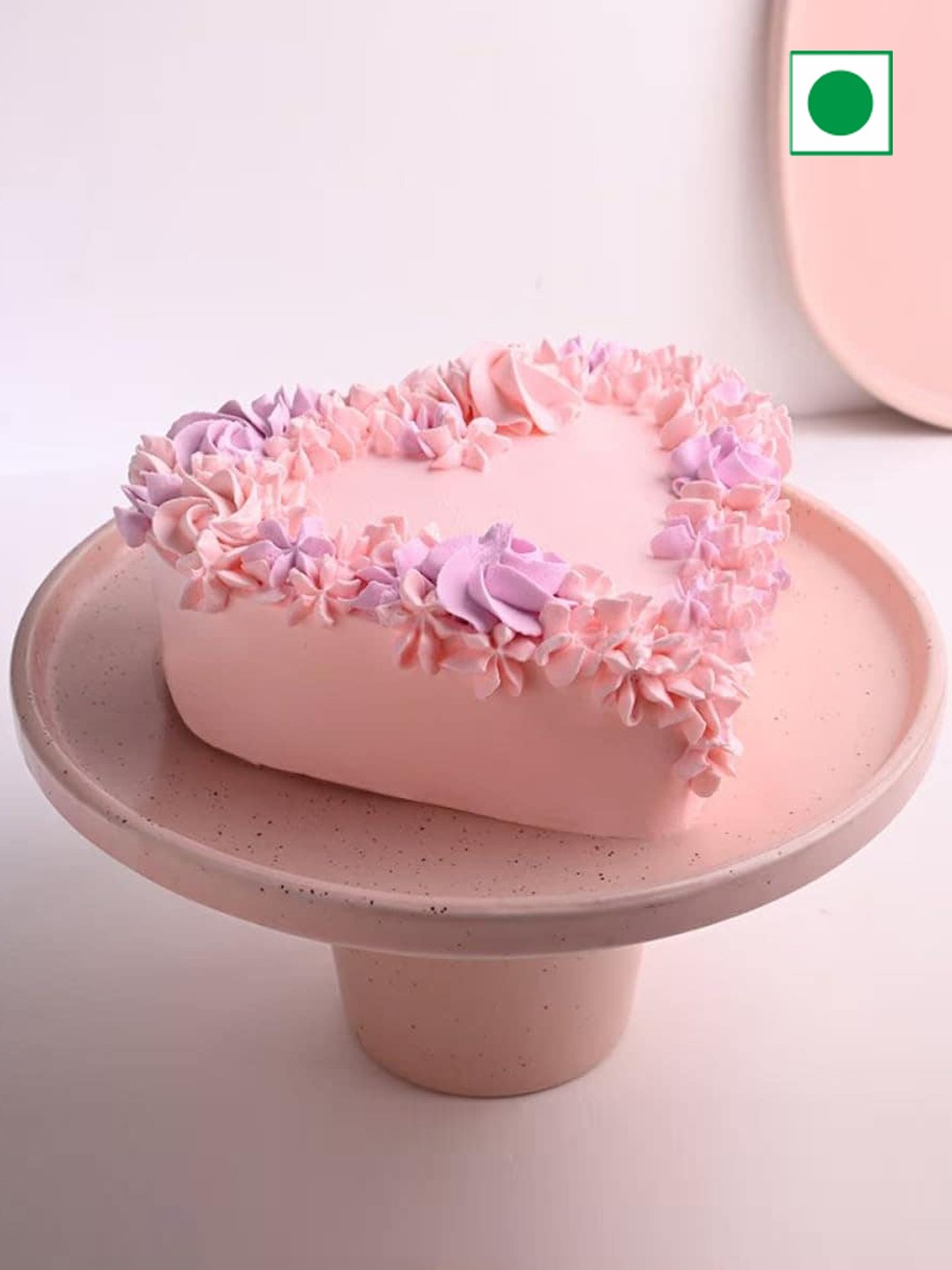 

Floweraura Fresh Floral Chocolate Flavor Eggless Heart Cake- 2Kg, Pink
