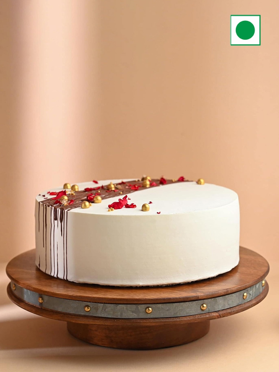 

Floweraura Vanilla Eggless Round Cake-4 Kg, White