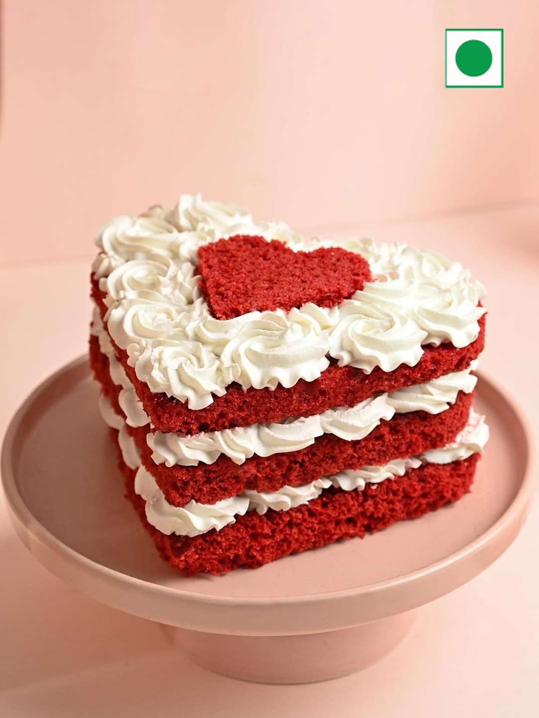 

Floweraura Red Velvet Eggless Heart Shape Cake-2Kg