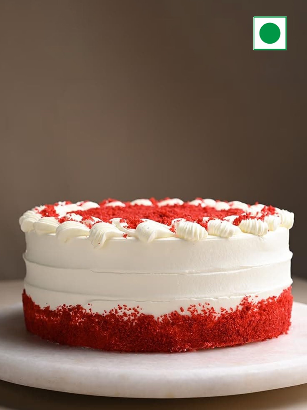 

Floweraura Red Velvet Flavor Eggless Round Cake-3Kg, White