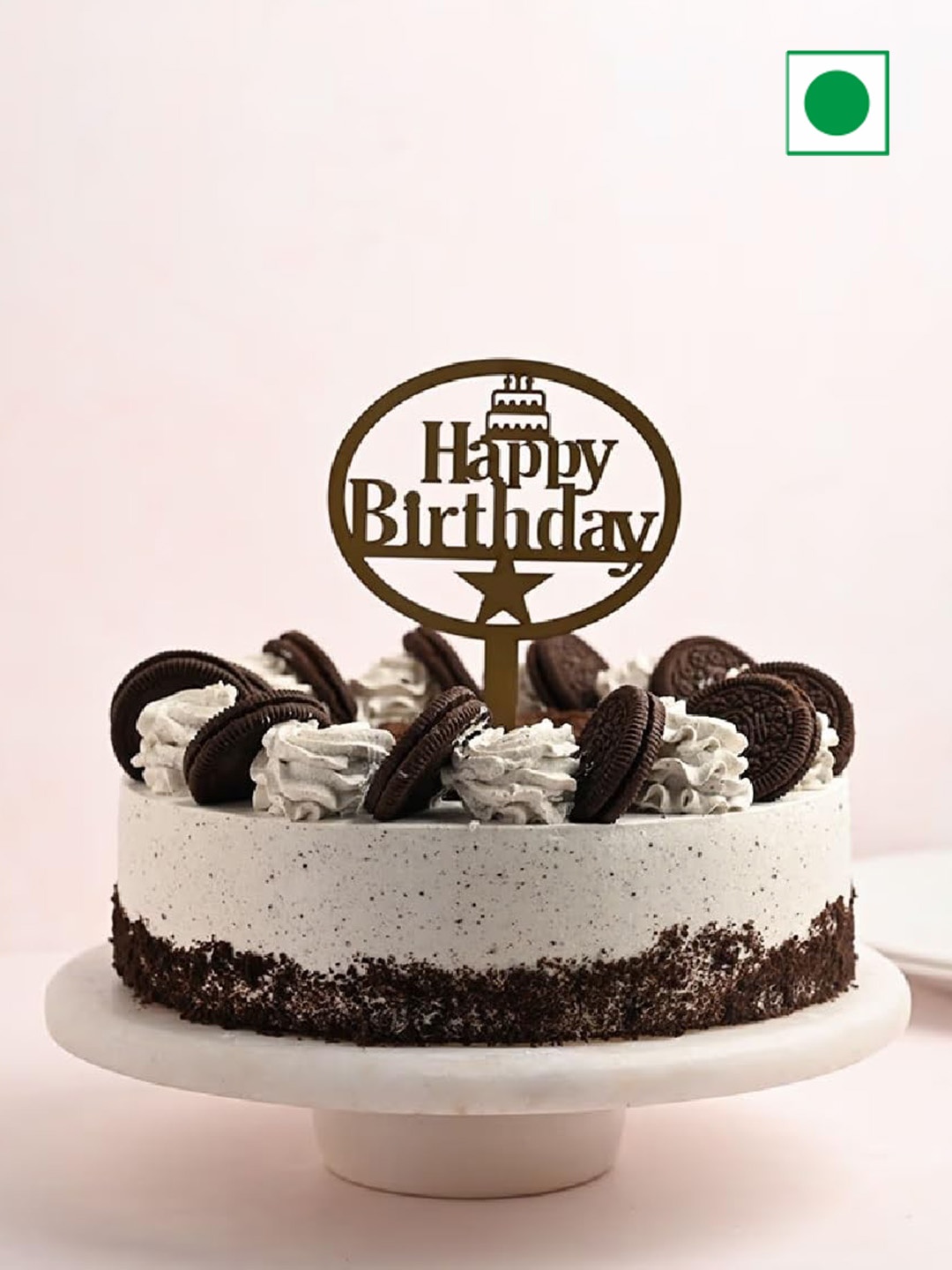 

Floweraura Oreo Flavor Eggless Round Cake- 500g, White