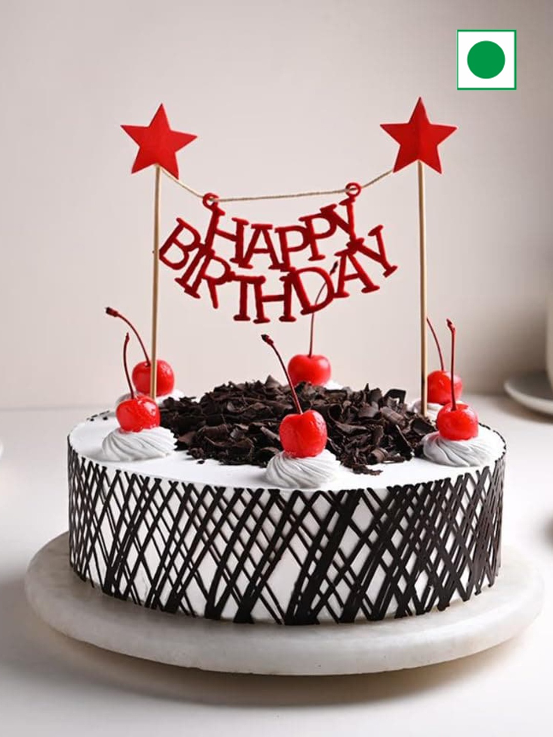 

Floweraura Black Forest Flavor Eggless Round Cake- 2Kg