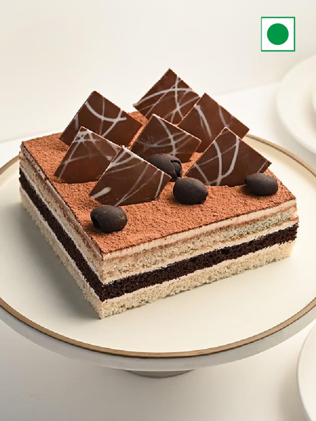 

Floweraura Coffee Flavor Eggless Sqaure Cake-4Kg, Brown