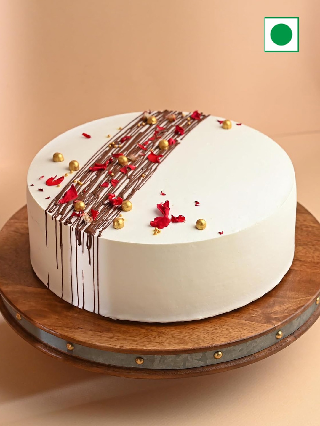 

Floweraura Vanilla Flavor Eggless Round Cake- 3Kg, White
