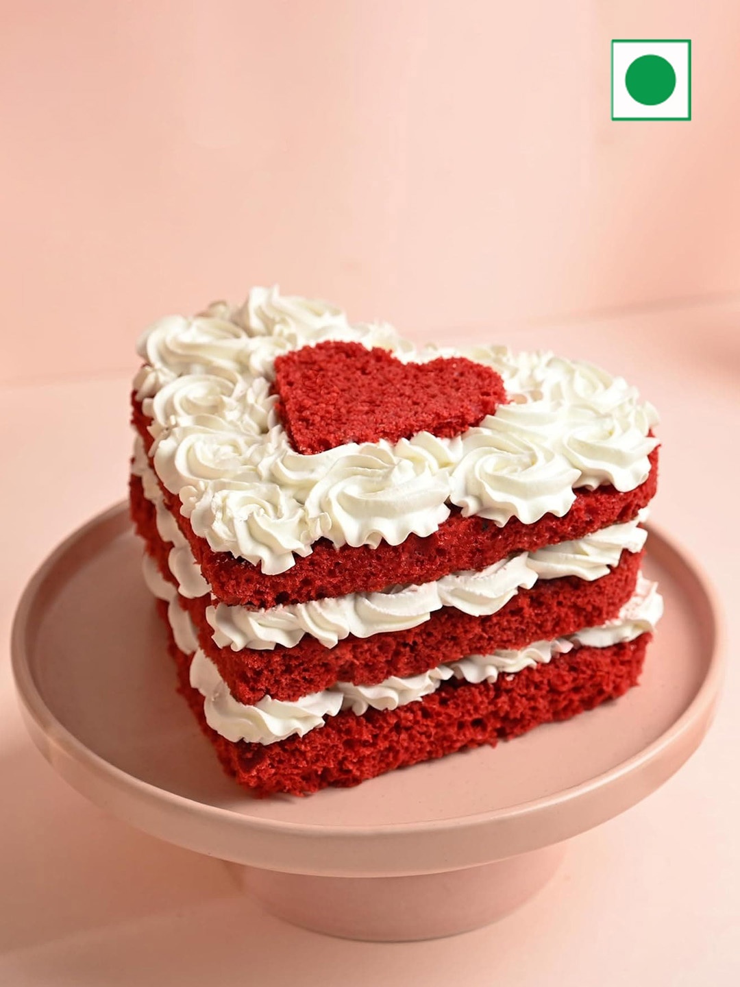 

Floweraura Red Velvet Flavour Eggless Heart Cake 1Kg