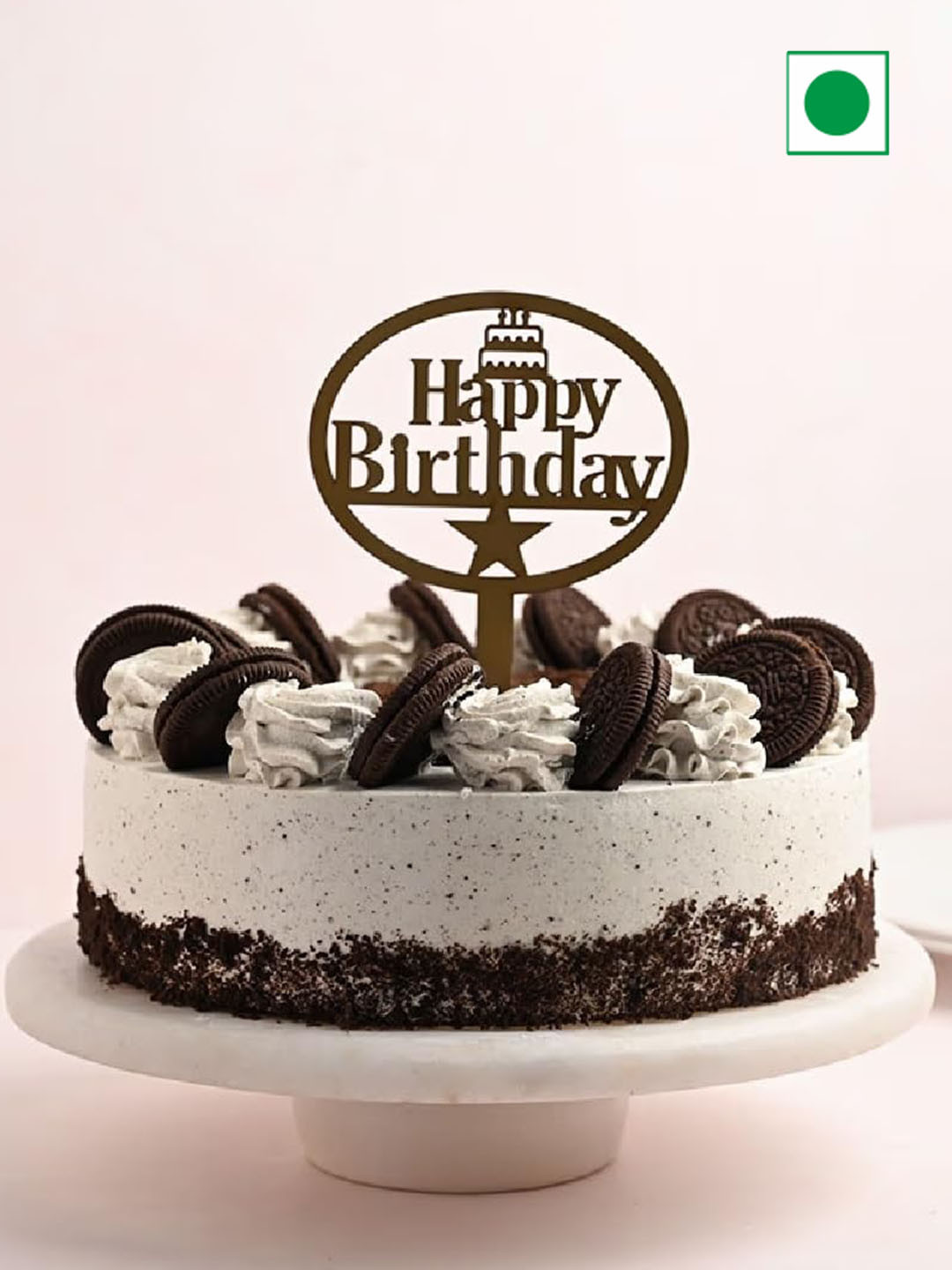 

Floweraura Oreo Flavor Eggless Round Cake- 2Kg, Brown