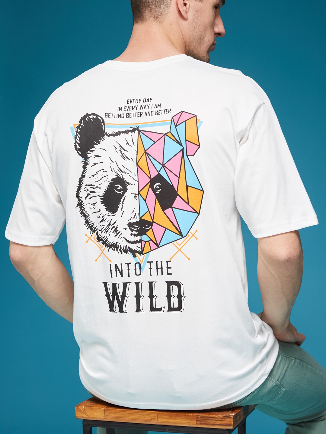 

SMARTEES Graphic Printed Short Sleeves Cotton Oversized T-shirt, White
