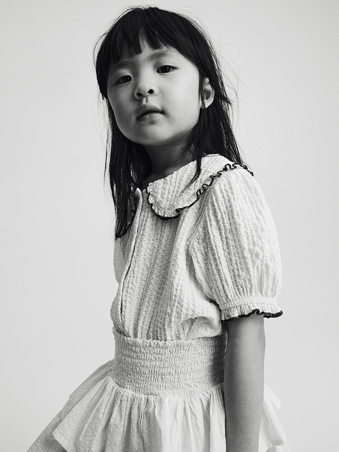 

H&M Girls Pure Cotton Tiered Skirt, White