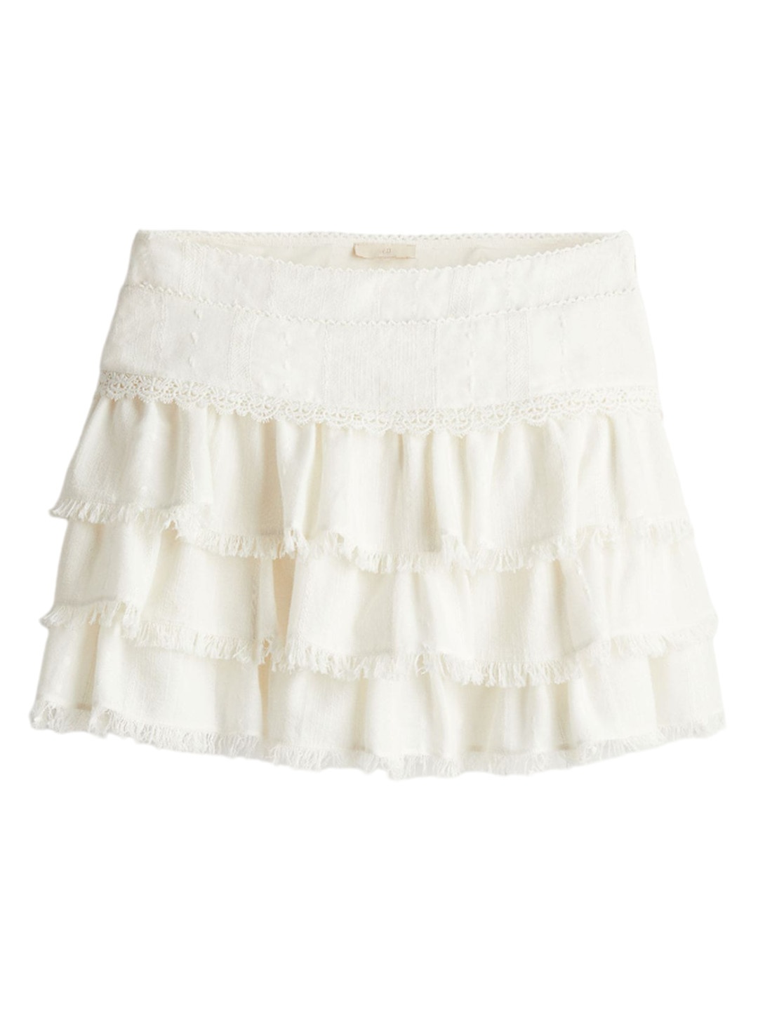 

H&M Women Tiered Mini Skirt, White
