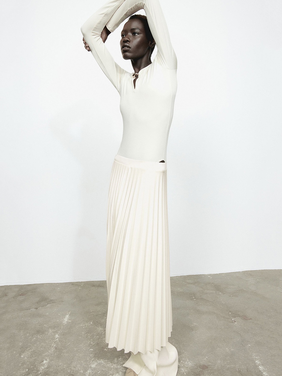 

H&M Pleated Skirt, White