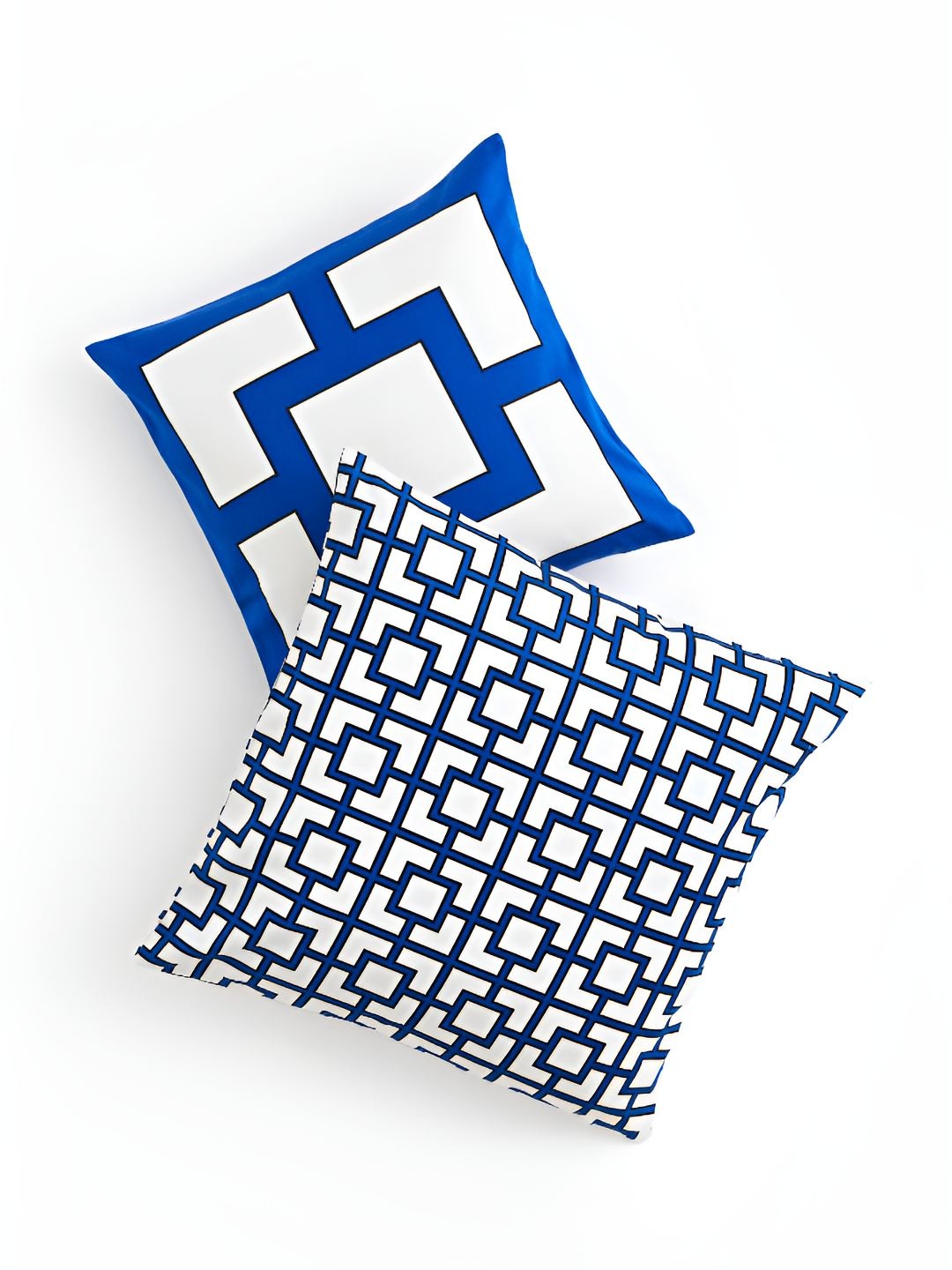 

H&M White & Blue Pure Cotton 2-Pack Satin Cushion Covers