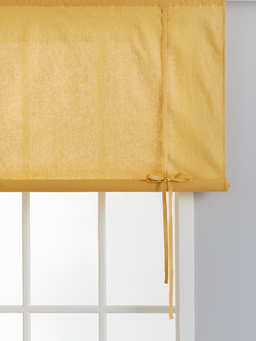 

H&M Yellow Linen-Blend Roll-Up Curtain