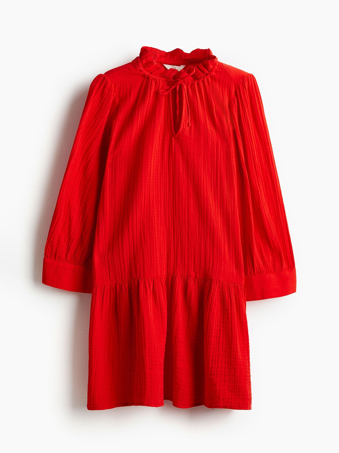 

H&M Women Drawstring-Detail Cotton Dress, Red