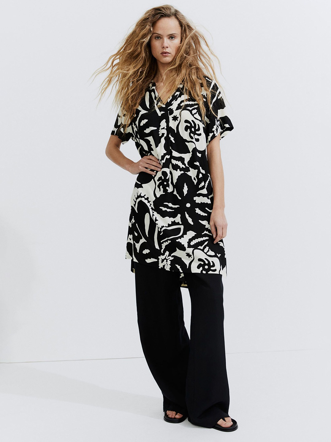 

H&M Viscose Tunic Dress, Black