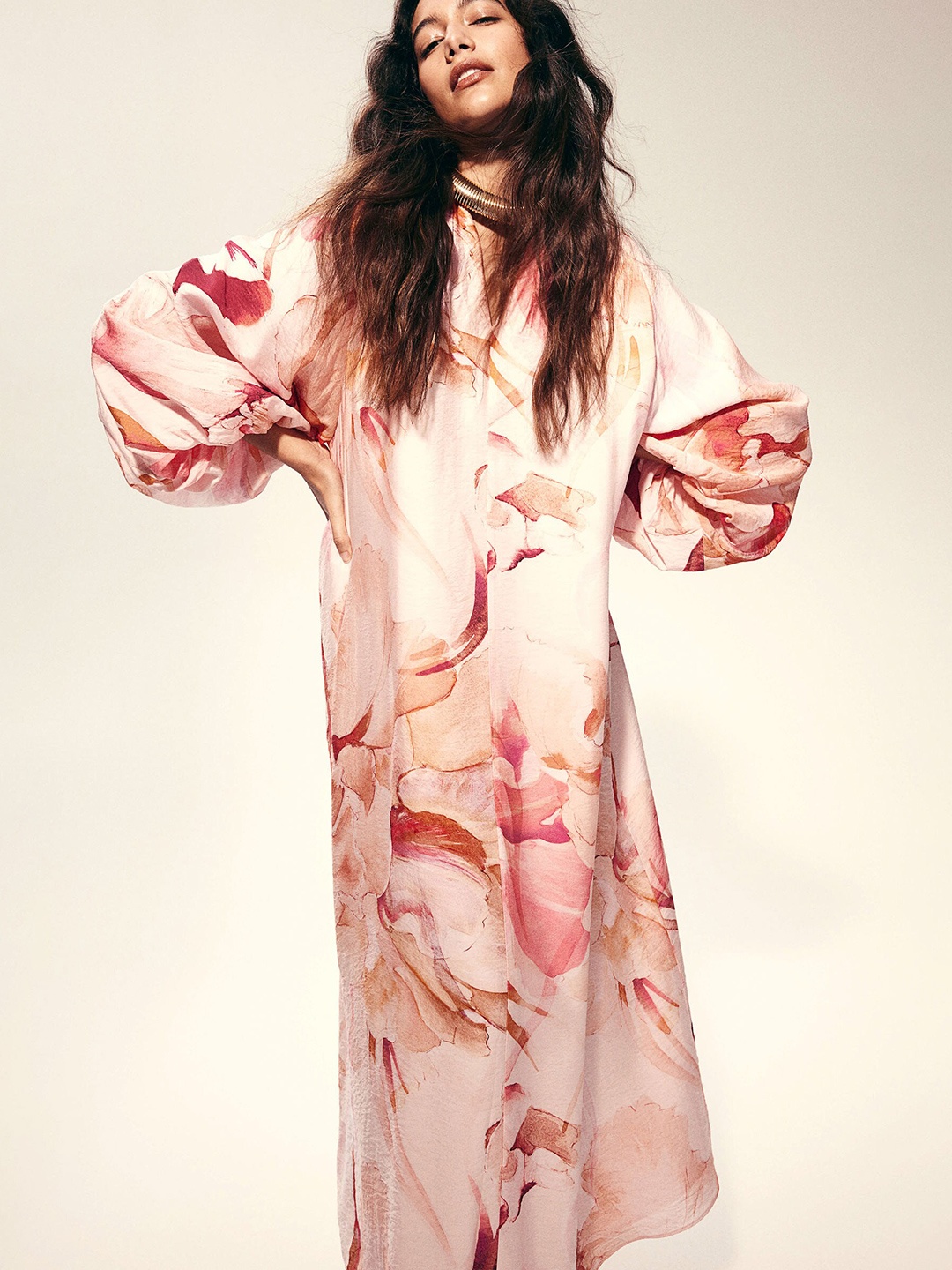 

H&M Crepe Maxi Dress, Pink