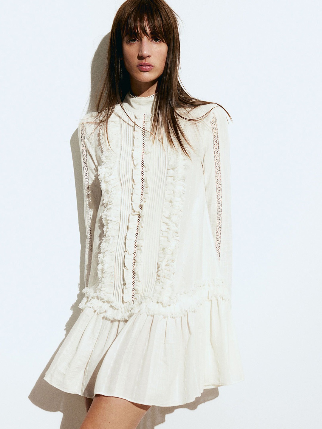 

H&M Ruffled Dress, White