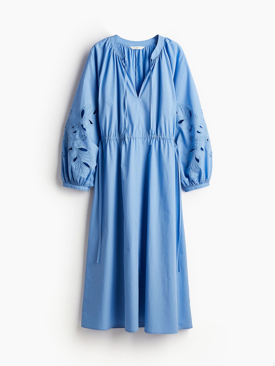 

H&M Embroidered Cotton Dress, Blue