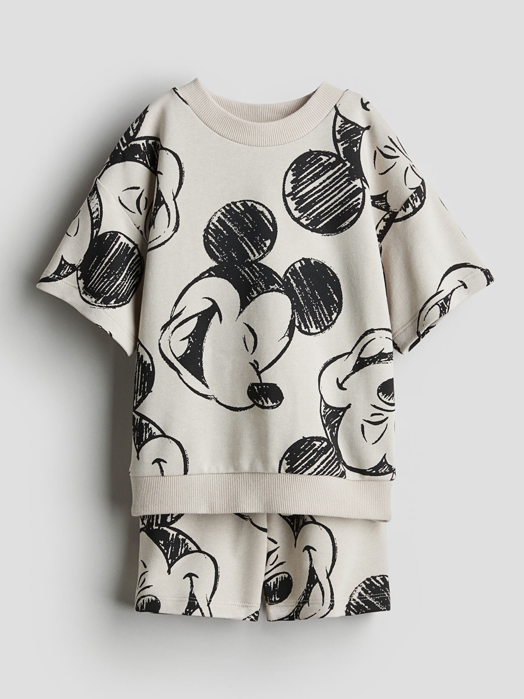 

H&M Boys 2-Piece Printed Sweatshirt Set, Beige