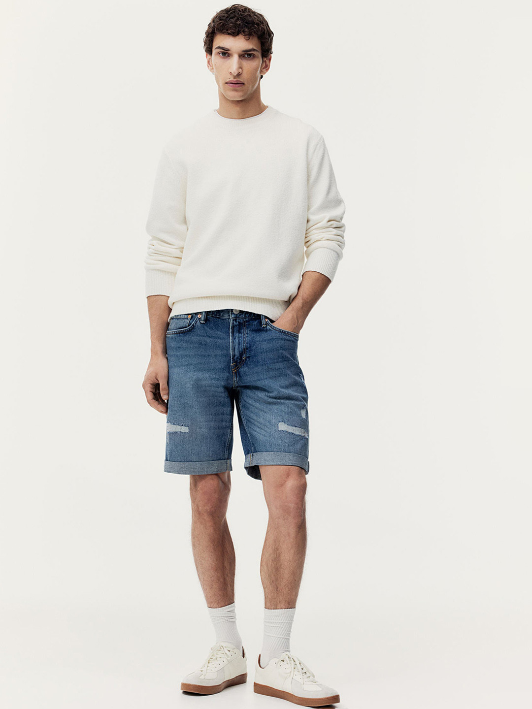 

H&M Men Regular Denim Shorts, Blue